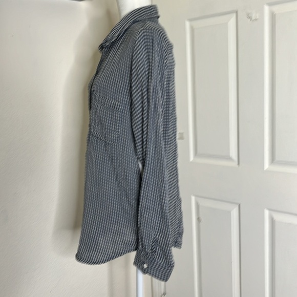 Anthropologie Velvet By Graham & Spencer Gingham Tunic Top XL Long Sleeve Preppy - Picture 5 of 15